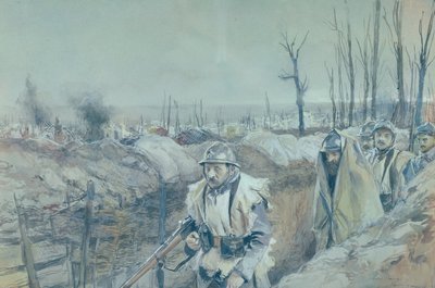 A Trench in Artois, 1915-16 by Francois Flameng